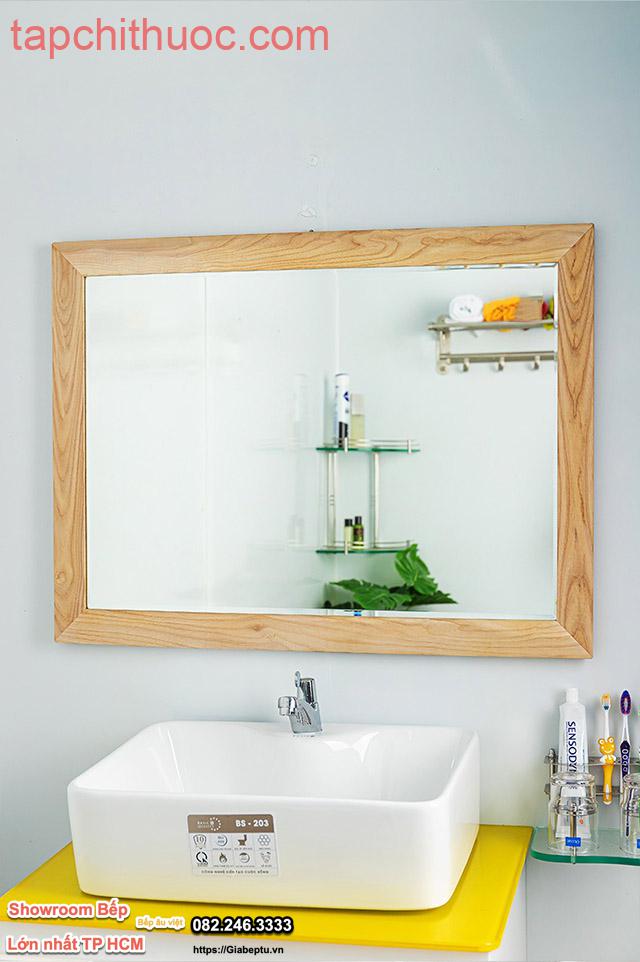 Gương phòng tắm khung gỗ sồi tự nhiên