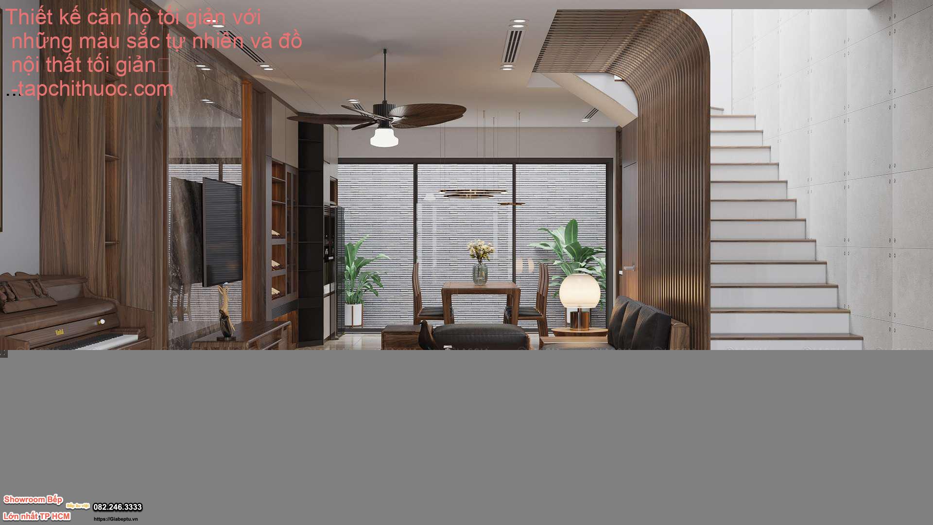 Thiết kế căn hộ tối giản với những màu sắc tự nhiên và đồ nội thất tối giản
